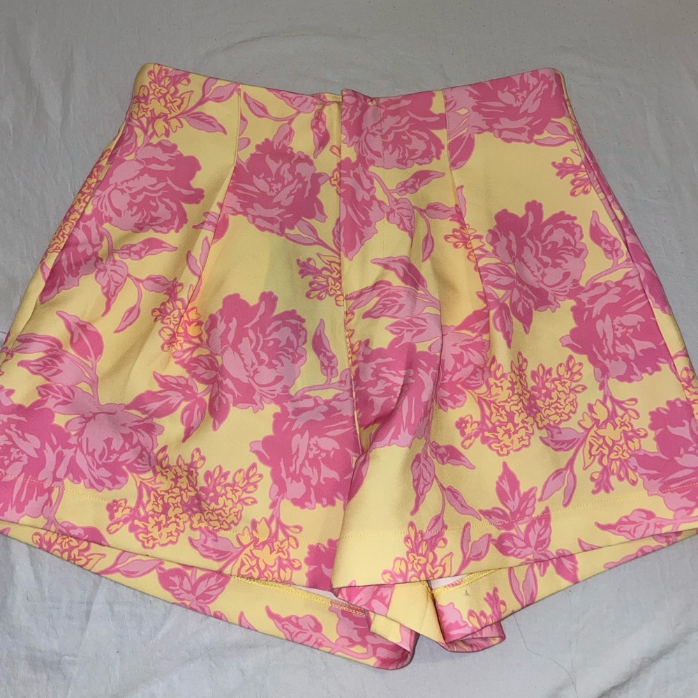 White Fox Boutique Pink & Yellow Shorts